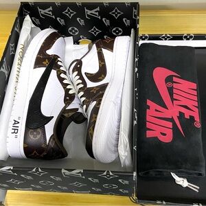 Louis Vuitton x Travis Scott x Air Jordan 1 Low -Men’s Sneakers Shoes